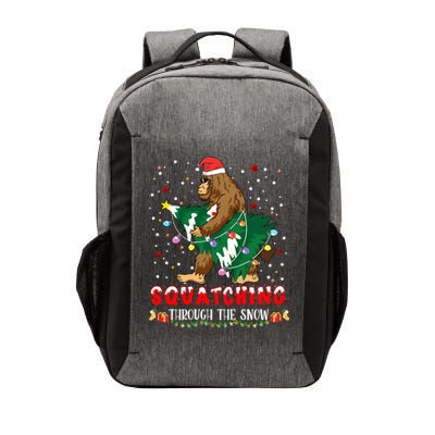 Sasquatch Christmas Squatching Bigfoot Santa Xmas Tree Light Vector Backpack