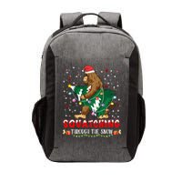 Sasquatch Christmas Squatching Bigfoot Santa Xmas Tree Light Vector Backpack