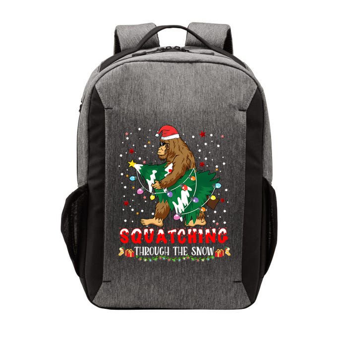 Sasquatch Christmas Squatching Bigfoot Santa Xmas Tree Light Vector Backpack