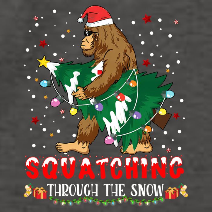 Sasquatch Christmas Squatching Bigfoot Santa Xmas Tree Light Vector Backpack