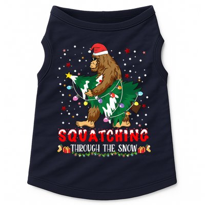 Sasquatch Christmas Squatching Bigfoot Santa Xmas Tree Light Doggie Tank