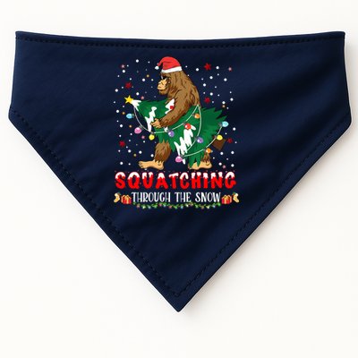 Sasquatch Christmas Squatching Bigfoot Santa Xmas Tree Light USA-Made Doggie Bandana