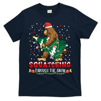 Sasquatch Christmas Squatching Bigfoot Santa Xmas Tree Light T-Shirt