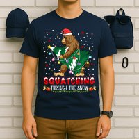 Sasquatch Christmas Squatching Bigfoot Santa Xmas Tree Light T-Shirt