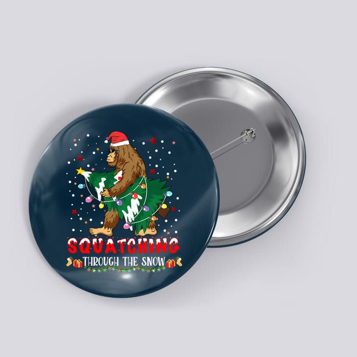 Sasquatch Christmas Squatching Bigfoot Santa Xmas Tree Light Button