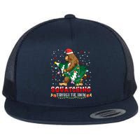 Sasquatch Christmas Squatching Bigfoot Santa Xmas Tree Light Flat Bill Trucker Hat