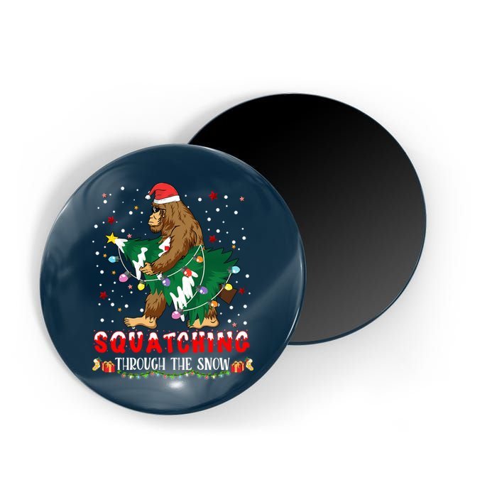 Sasquatch Christmas Squatching Bigfoot Santa Xmas Tree Light Magnet
