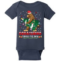 Sasquatch Christmas Squatching Bigfoot Santa Xmas Tree Light Baby Bodysuit