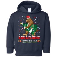 Sasquatch Christmas Squatching Bigfoot Santa Xmas Tree Light Toddler Hoodie