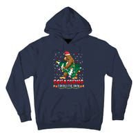 Sasquatch Christmas Squatching Bigfoot Santa Xmas Tree Light Tall Hoodie