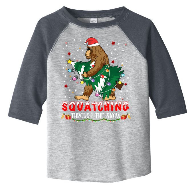 Sasquatch Christmas Squatching Bigfoot Santa Xmas Tree Light Toddler Fine Jersey T-Shirt