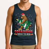 Sasquatch Christmas Squatching Bigfoot Santa Xmas Tree Light Tank Top