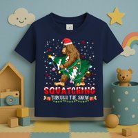 Sasquatch Christmas Squatching Bigfoot Santa Xmas Tree Light Toddler T-Shirt