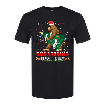 Sasquatch Christmas Squatching Bigfoot Santa Xmas Tree Light Softstyle CVC T-Shirt