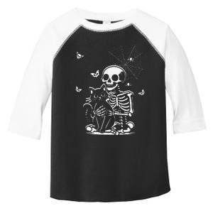 Skeleton Cat Skull Holding Kitty Cute Goth Halloween Toddler Fine Jersey T-Shirt