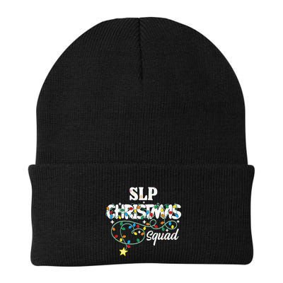 Slp Christmas Squad Speechlanguage Pathologist Xmas Lights Knit Cap Winter Beanie