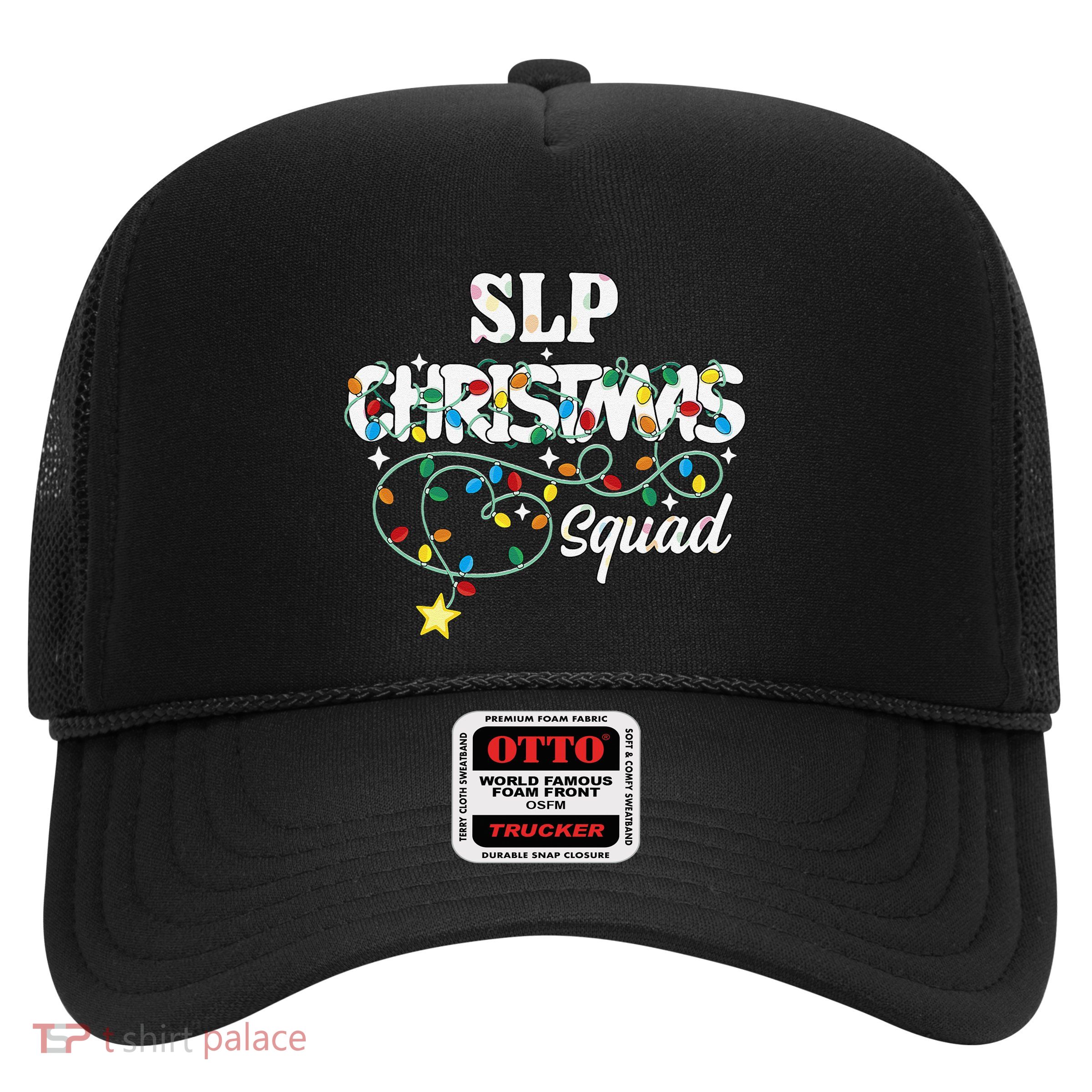 Slp Christmas Squad Speechlanguage Pathologist Xmas Lights Trucker Hat
