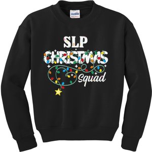 Slp Christmas Squad Speechlanguage Pathologist Xmas Lights Kids Sweatshirt