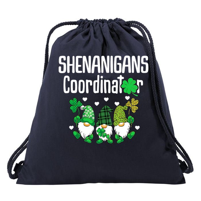 Shenanigans Coordinator St Patricks Day Gnomes Green Proud Drawstring Bag