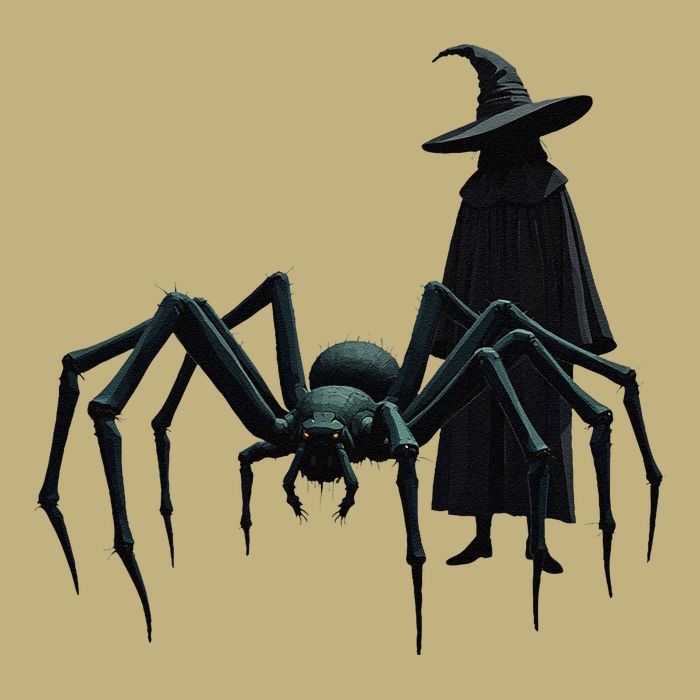 Shape Changing Spider Witches Button