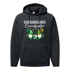 Shenanigans Coordinator St Patricks Day Gnomes Green Proud Performance Fleece Hoodie