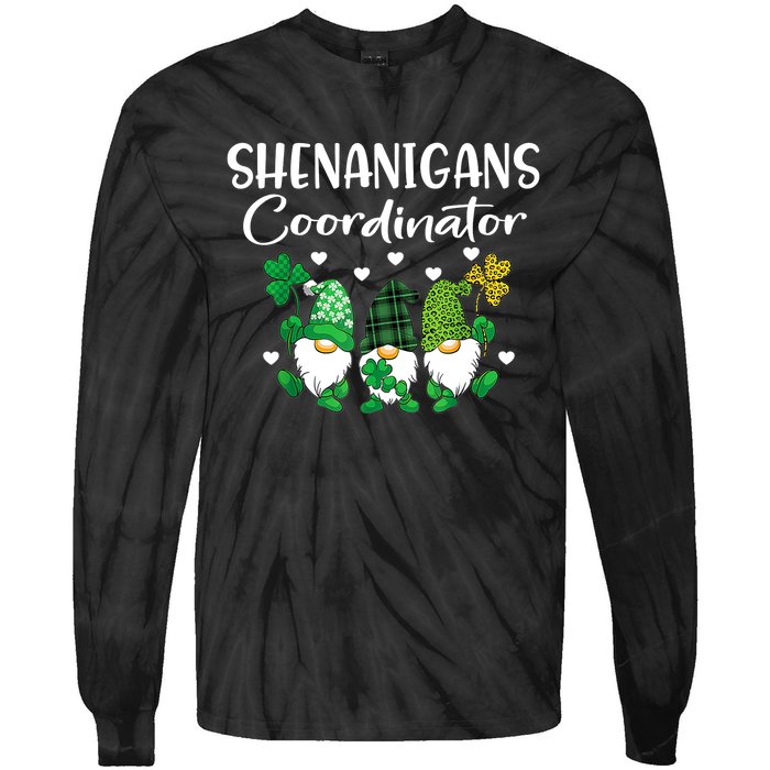 Shenanigans Coordinator St Patricks Day Gnomes Green Proud Tie-Dye Long Sleeve Shirt