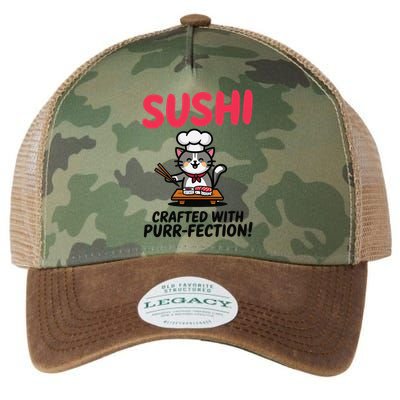 Sushi Cat  Sushi Roll Japanese Food Preppy Cat Legacy Tie Dye Trucker Hat