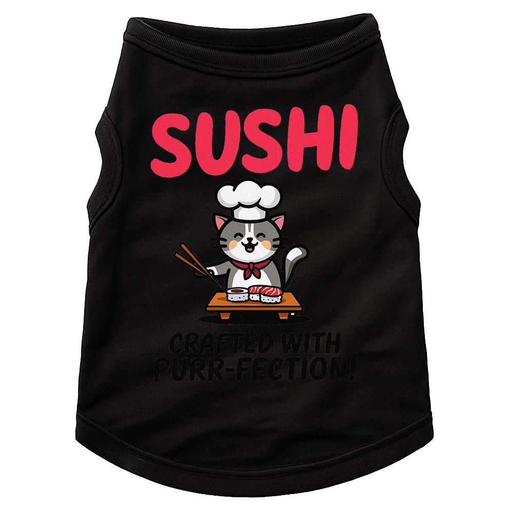 Sushi Cat  Sushi Roll Japanese Food Preppy Cat Doggie Tank