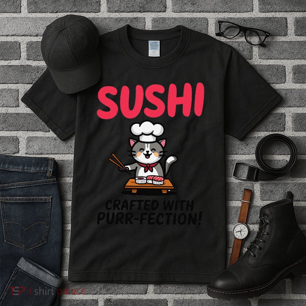 Sushi Cat  Sushi Roll Japanese Food Preppy Cat Tall T-Shirt