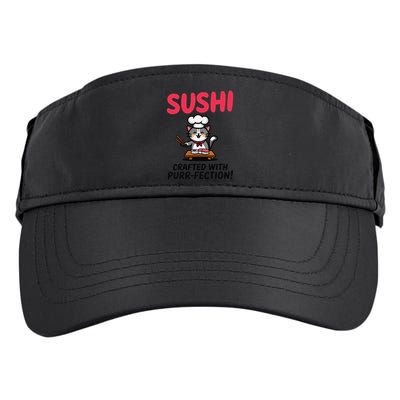 Sushi Cat  Sushi Roll Japanese Food Preppy Cat Adult Drive Performance Visor