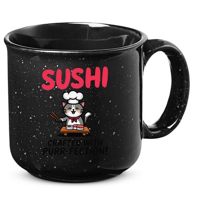 Sushi Cat  Sushi Roll Japanese Food Preppy Cat 15oz Campfire Ceramic Mug