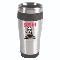 Sushi Cat  Sushi Roll Japanese Food Preppy Cat 16oz Travel Tumbler