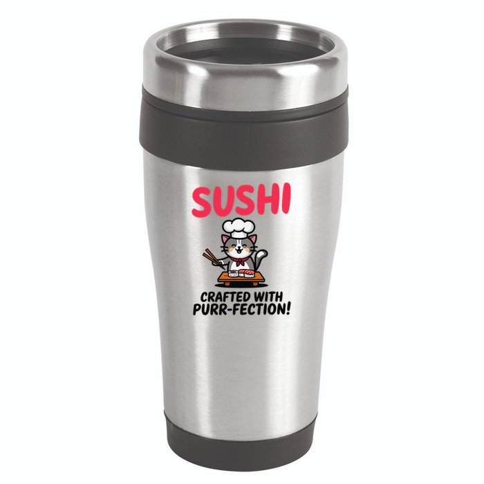 Sushi Cat  Sushi Roll Japanese Food Preppy Cat 16oz Travel Tumbler