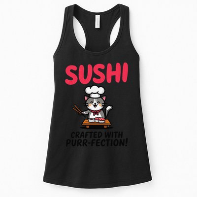 Sushi Cat  Sushi Roll Japanese Food Preppy Cat Womens Tank Top