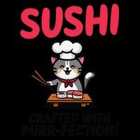 Sushi Cat  Sushi Roll Japanese Food Preppy Cat Pom Pom 12in Knit Beanie