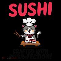 Sushi Cat  Sushi Roll Japanese Food Preppy Cat Baby Bodysuit