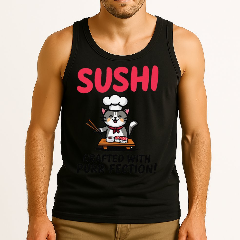 Sushi Cat  Sushi Roll Japanese Food Preppy Cat Tank Top