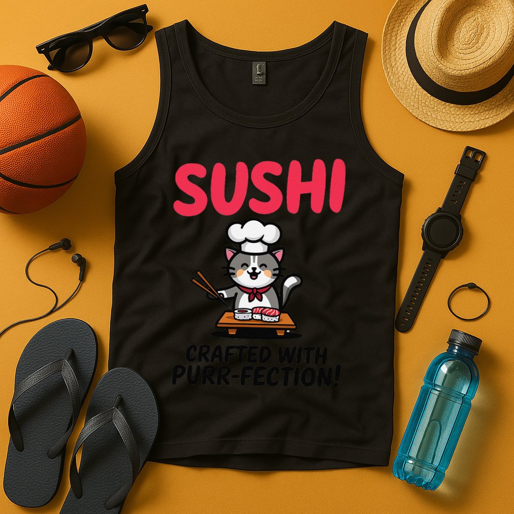 Sushi Cat  Sushi Roll Japanese Food Preppy Cat Tank Top