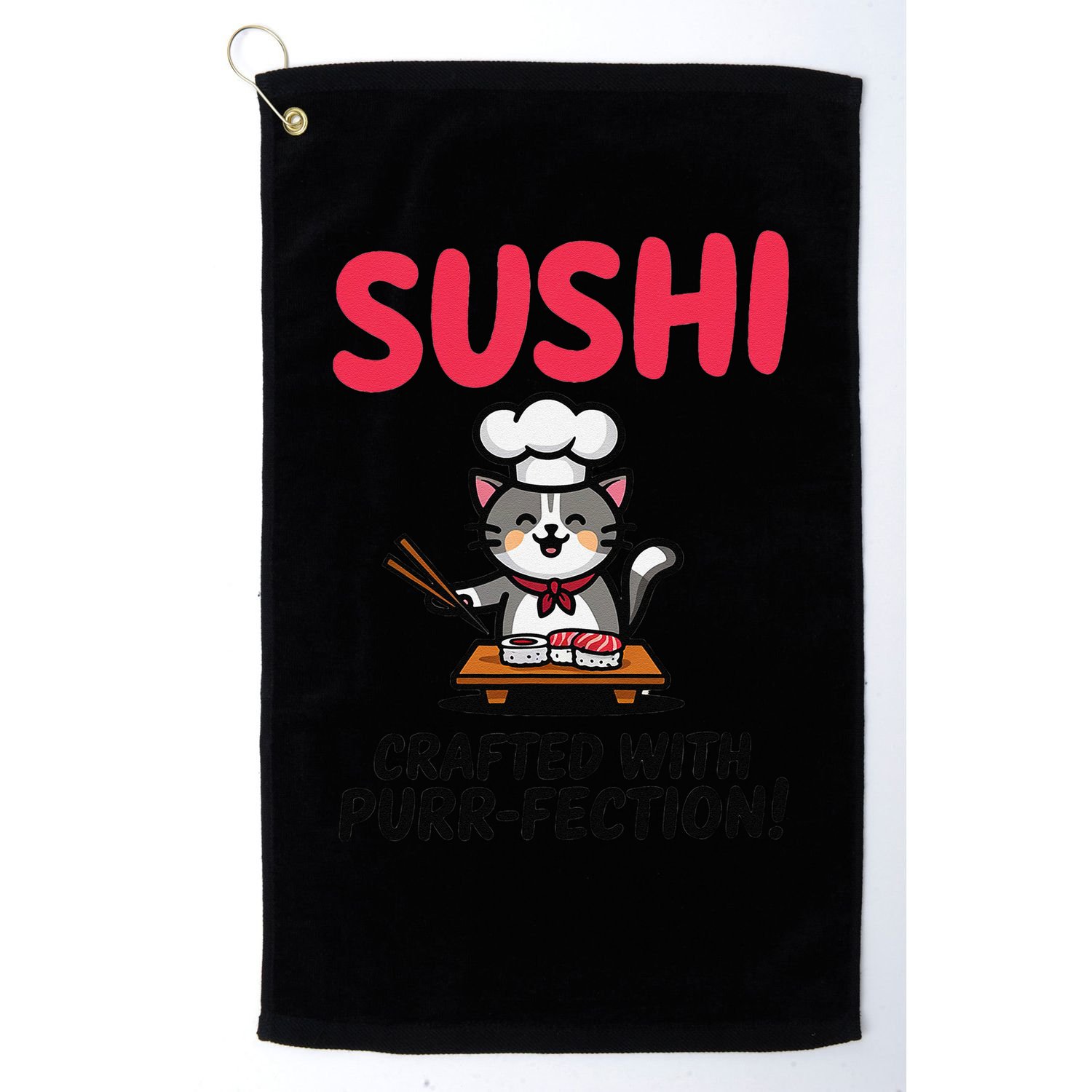 Sushi Cat  Sushi Roll Japanese Food Preppy Cat Golf Towel