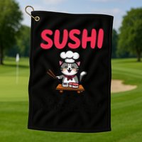 Sushi Cat  Sushi Roll Japanese Food Preppy Cat Golf Towel