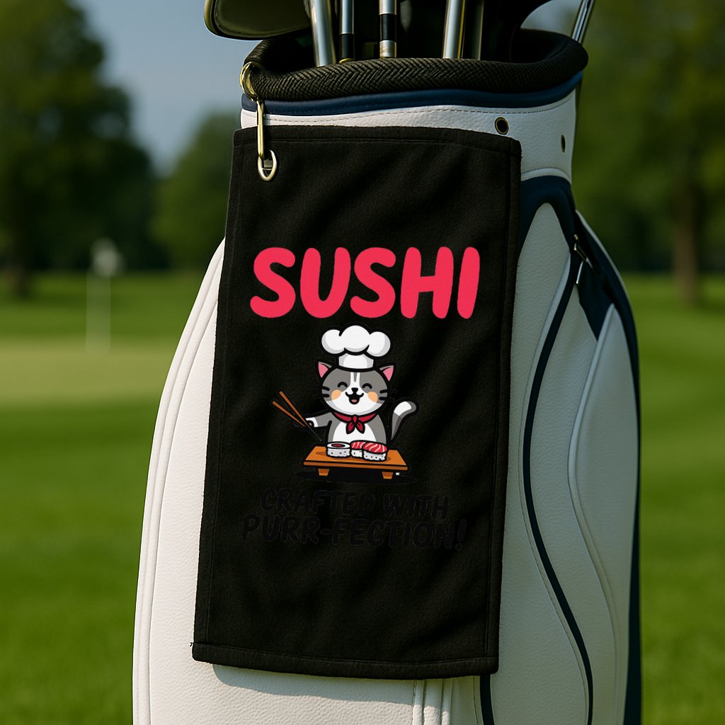 Sushi Cat  Sushi Roll Japanese Food Preppy Cat Golf Towel