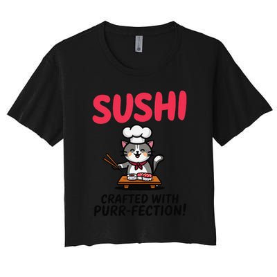 Sushi Cat  Sushi Roll Japanese Food Preppy Cat Crop Top