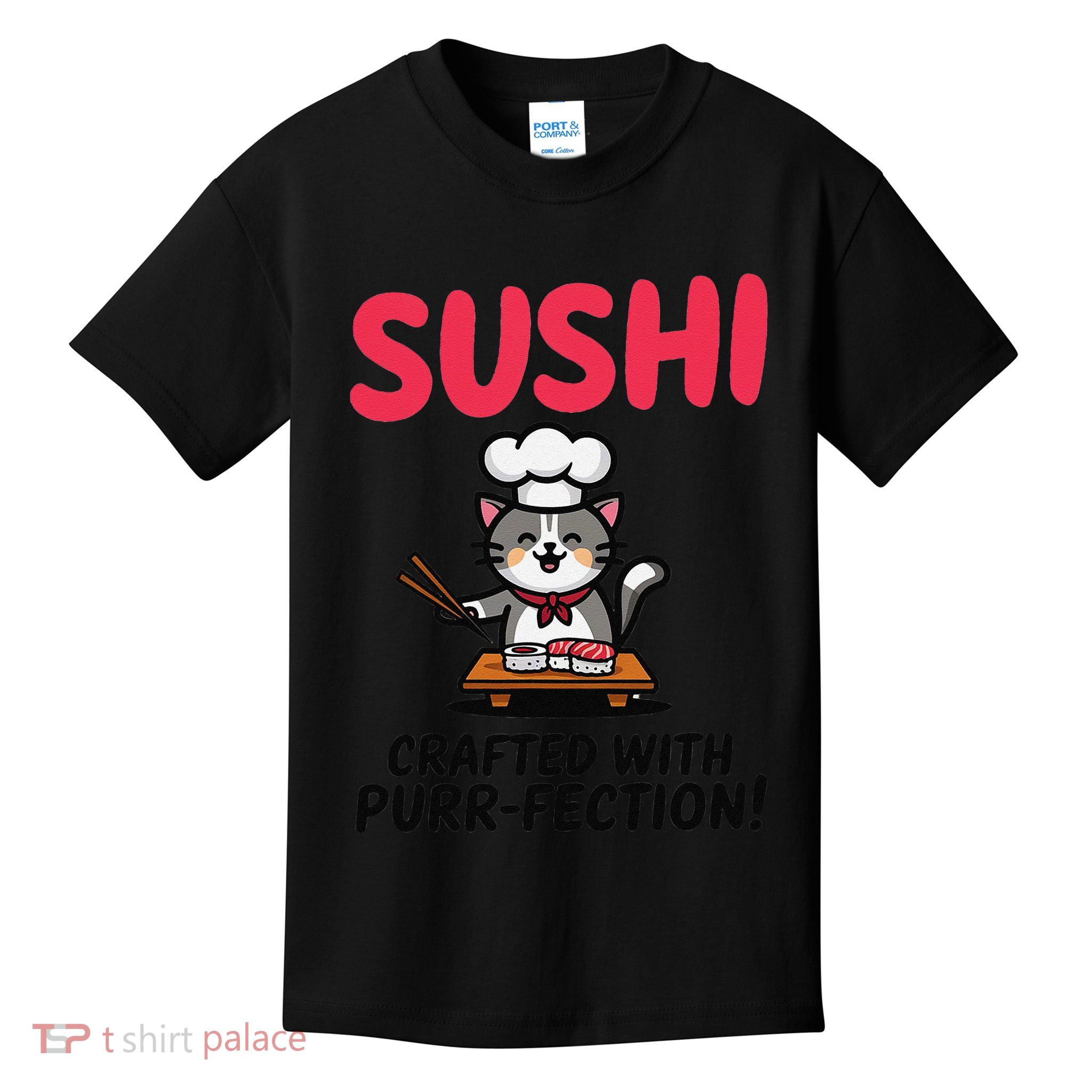 Sushi Cat  Sushi Roll Japanese Food Preppy Cat Kids T-Shirt