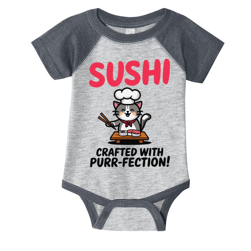 Sushi Cat  Sushi Roll Japanese Food Preppy Cat Infant Baby Jersey Bodysuit