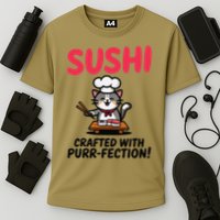 Sushi Cat  Sushi Roll Japanese Food Preppy Cat Cooling Performance Crew T-Shirt