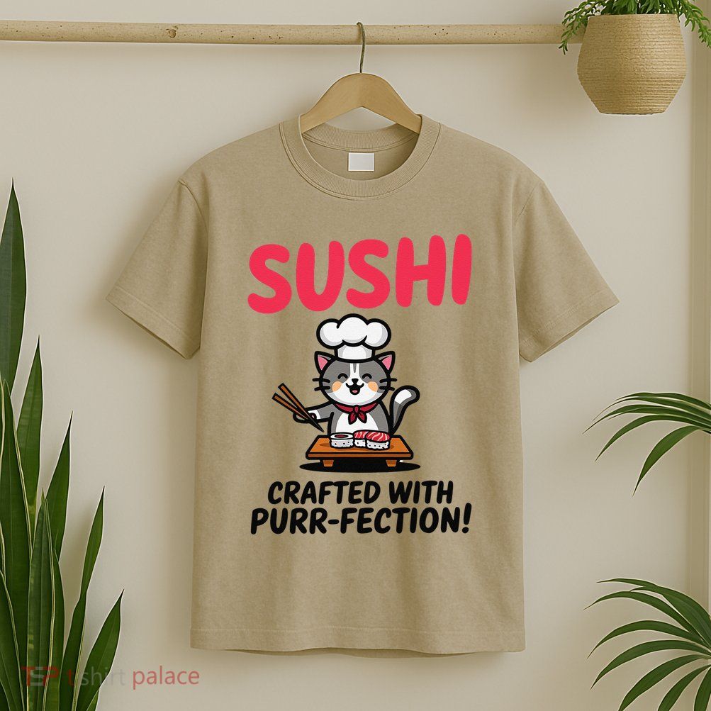 Sushi Cat  Sushi Roll Japanese Food Preppy Cat T-Shirt