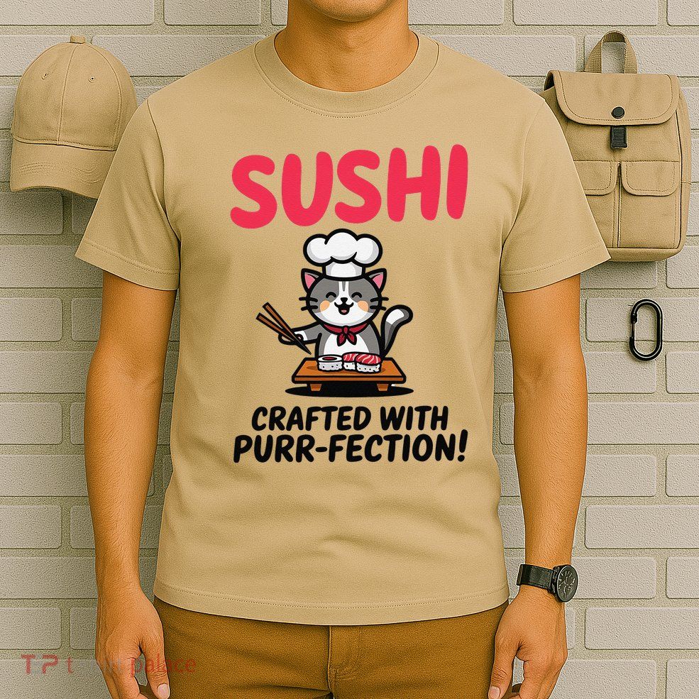 Sushi Cat  Sushi Roll Japanese Food Preppy Cat T-Shirt