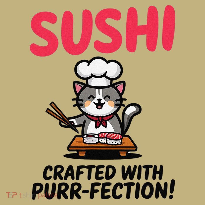 Sushi Cat  Sushi Roll Japanese Food Preppy Cat T-Shirt