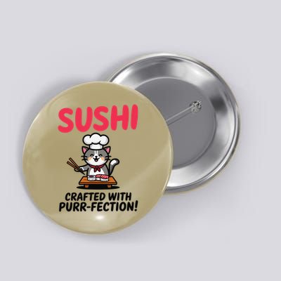 Sushi Cat  Sushi Roll Japanese Food Preppy Cat Button