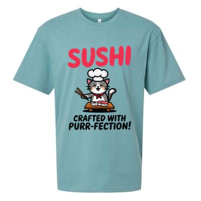 Sushi Cat  Sushi Roll Japanese Food Preppy Cat Sueded Cloud Jersey T-Shirt